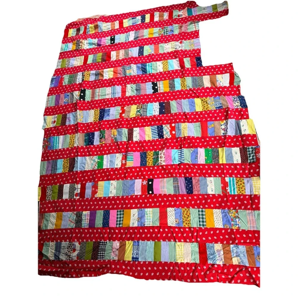 Lot x13 pieces Vintage Unfinished Quilt Tops Cotton Retro Various Sizes Charity
